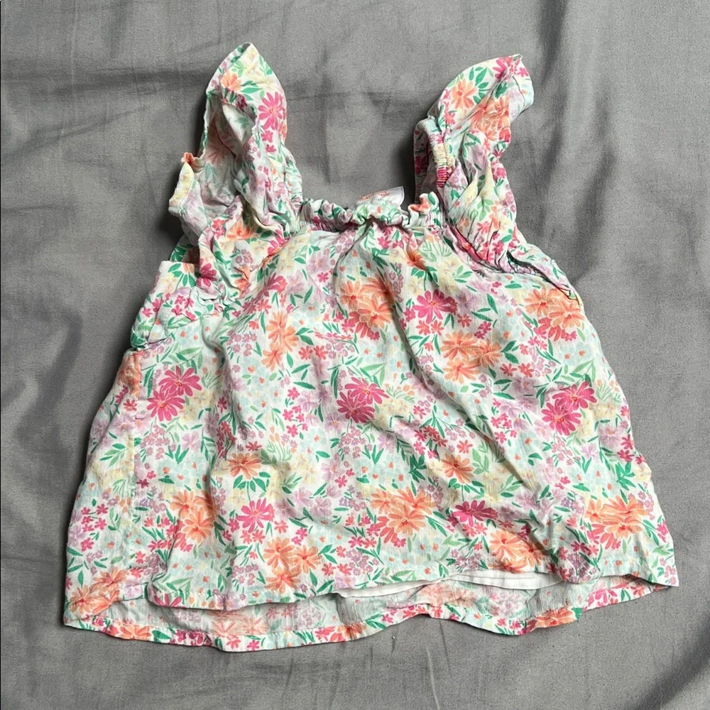 jumping beans Floral Ruffle Tank & Bloomers - Pink, Green, Orange